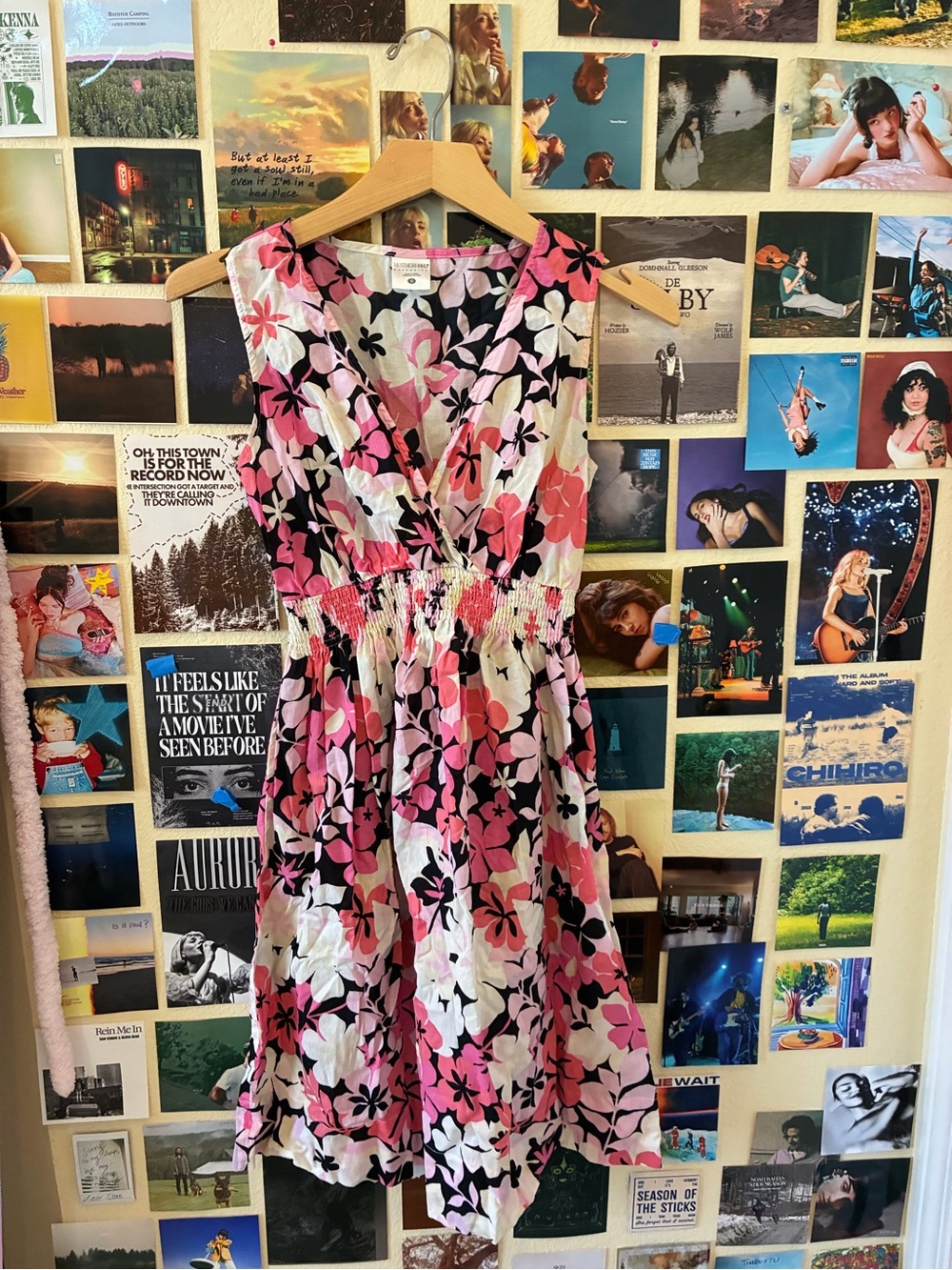 Motherhood Maternity Floral Sleeveless Dress - Pink, Black & White